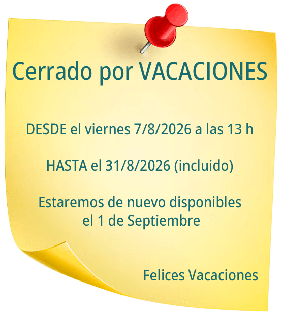 Pop up Vacaciones 2026